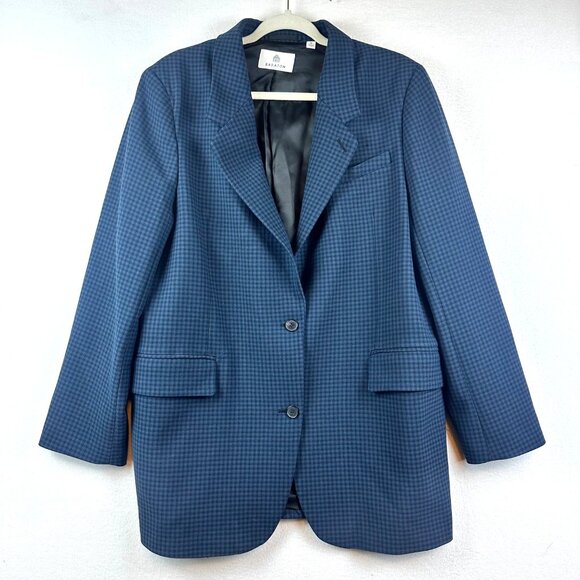 Aritzia Babaton New Agency Plaid Blazer Womens Size XL Office Career Relaxed Fit